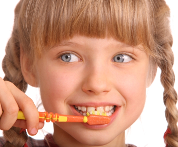 Girl Brushing her Teeth Photo